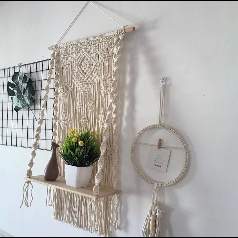 🎉🎉HOST PICK🎉🎉Handmade Macrame+Wall Shelve+Boho - Picture 5 of 7